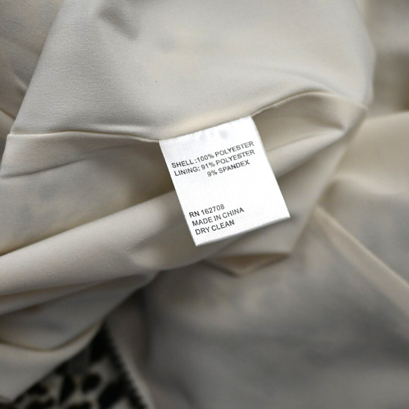 LDT Beige Brown Animal Print Long Sleeve Mini Dress Size 2 - Picture 7 of 7